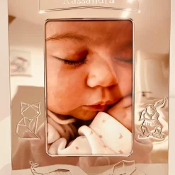 Cadre de naissance métal argenté Kassandra (personnalisable)