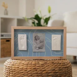 Cadre photo 2 empreintes Blue Abstrait