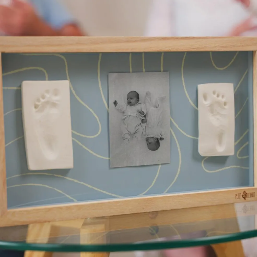 Cadre photo 2 empreintes Blue Abstrait