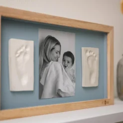 Cadre photo 2 empreintes Blue Abstrait