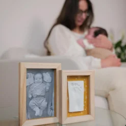 Cadre photo empreintes Duo Daisy Ochre