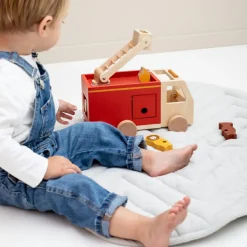 Camion de pompier en bois All animals - Reconditionné