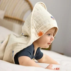 Cape de bain + gant Blossom nature