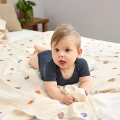 Cape de bain + gant Blossom nature