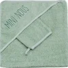 Cape de bain + gant Mini nous Sauge (70 x 70 cm)