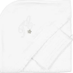 Cape de bain + gant Monogramme