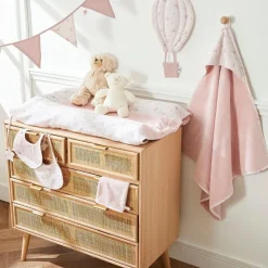 Cape de bain bambou + gant Lovely blossom (70 x 70 cm)