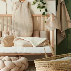 Cape de bain bambou + gant Biscuit (70 x 70 cm)