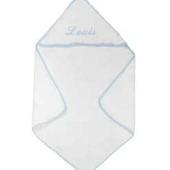 Cape de bain biais bleu personnalisable (80 x 80 cm)