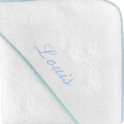 Cape de bain biais bleu personnalisable (80 x 80 cm)