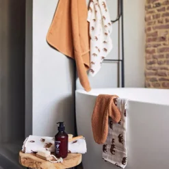 Cape de bain en éponge de coton Caramel (75 x 75 cm)