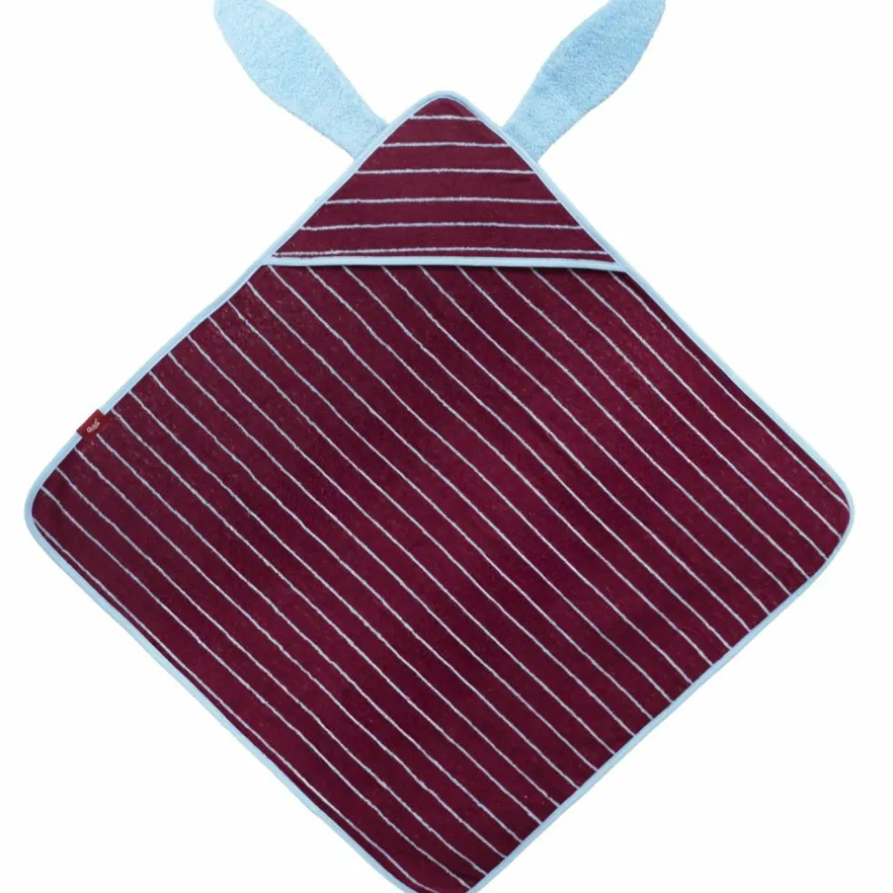 Cape de bain Lapin Bordeaux (75 x 75 cm)