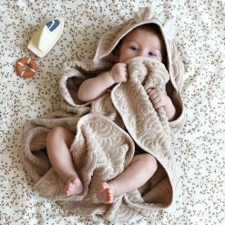 Cape de bain ours amande (80 x 80 cm)