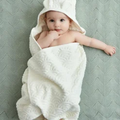 Cape de bain ours écrue (80 x 80 cm)