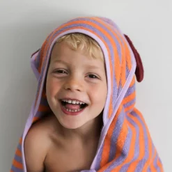 Cape de bain Ours Lavande (75 x 75 cm)