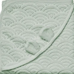 Cape de bain ours vert sauge (80 x 80 cm)