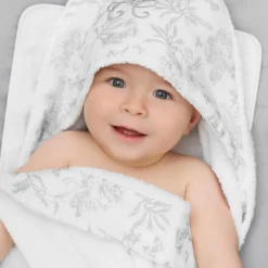 Cape de bain Toile de Jouy gris