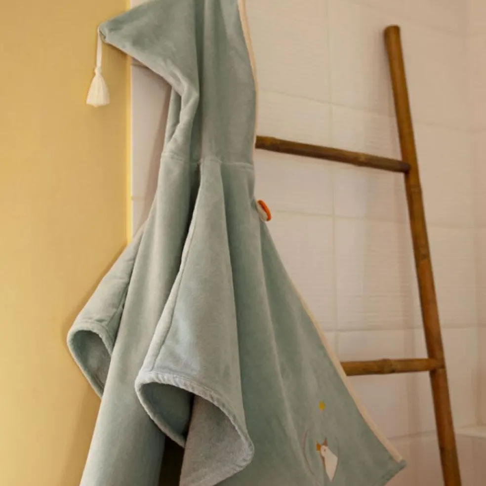 Cape de bain vert pingouin personnalisable (0-5 ans)