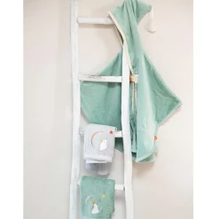 Cape de bain vert pingouin personnalisable (0-5 ans)