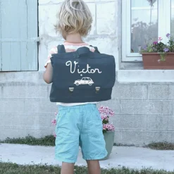 Cartable maternelle 33 cm bleu pétrole (personnalisable)