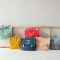 Cartable maternelle 33 cm bleu pétrole (personnalisable)