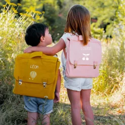 Cartable maternelle 33 cm jaune moutarde (personnalisable)