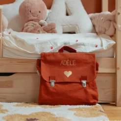 Cartable maternelle 33 cm terracotta (personnalisable)