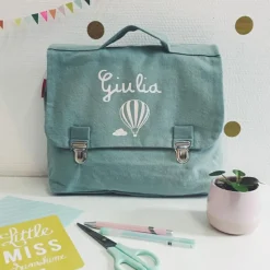 Cartable maternelle 33 cm vert amande (personnalisable)