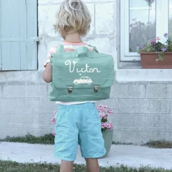 Cartable maternelle 33 cm vert amande (personnalisable)