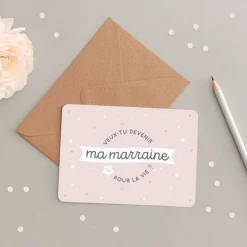 Carte demande Veux-tu devenir ma marraine