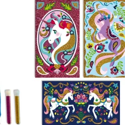 Cartes à pailleter Licornes Les ateliers du calme