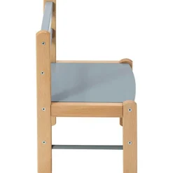 Chaise basse en bois Louise hybride bleu gris