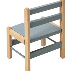 Chaise basse en bois Louise hybride bleu gris