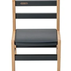 Chaise basse en bois Louise hybride anthracite