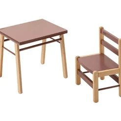 Chaise basse en bois Louise hybride vieux rose