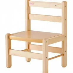 Chaise basse en bois massif Louise vernis naturel