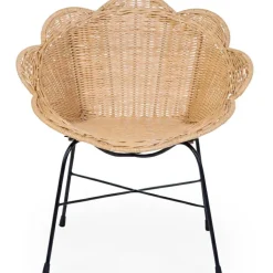 Chaise enfant fleur en rotin