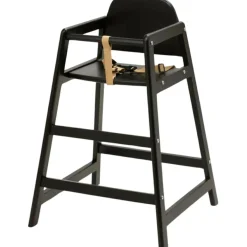 Chaise haute empilable en bois Emma Noir