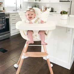 Chaise haute en bois naturel Evolu 2 blanc