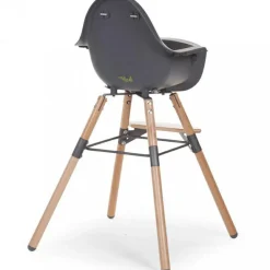 Chaise haute en bois naturel Evolu 2 gris