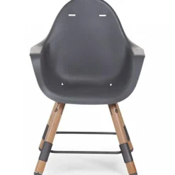 Chaise haute en bois naturel Evolu 2 gris