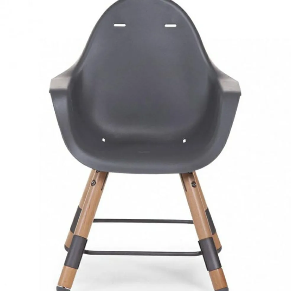 Chaise haute en bois naturel Evolu 2 gris