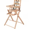 Chaise haute extra pliante en bois Sarah vernis naturel
