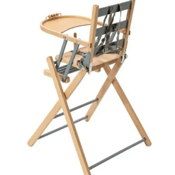 Chaise haute extra pliante Sarah hybride bleu gris