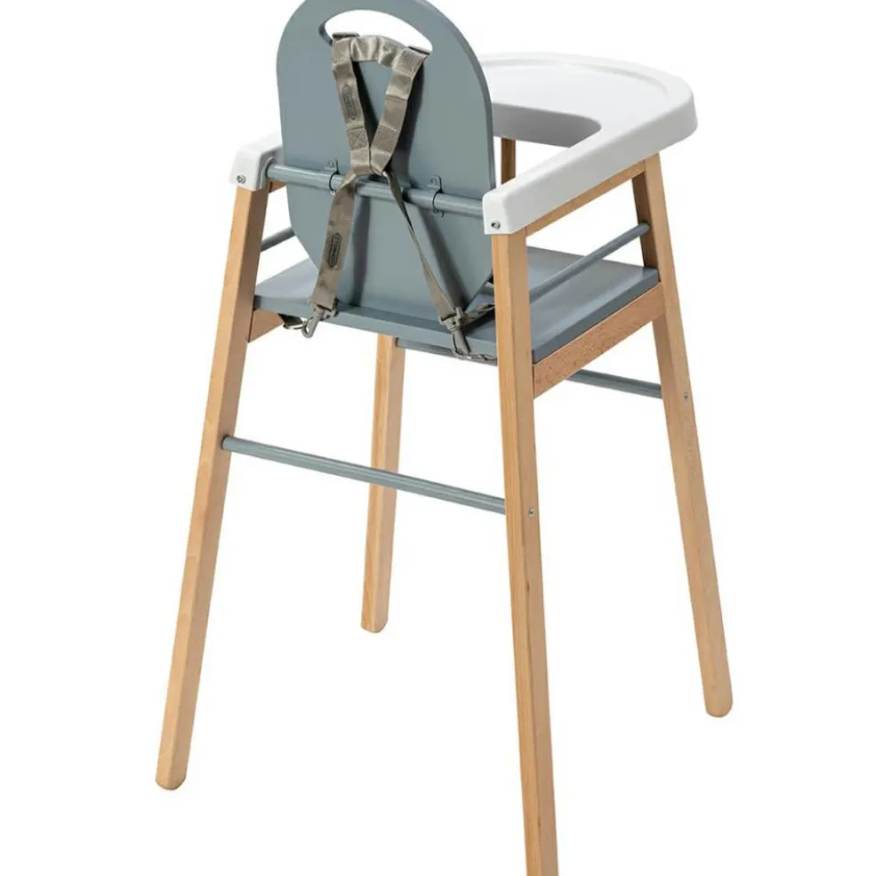 Chaise haute fixe Lili hybride bleu gris