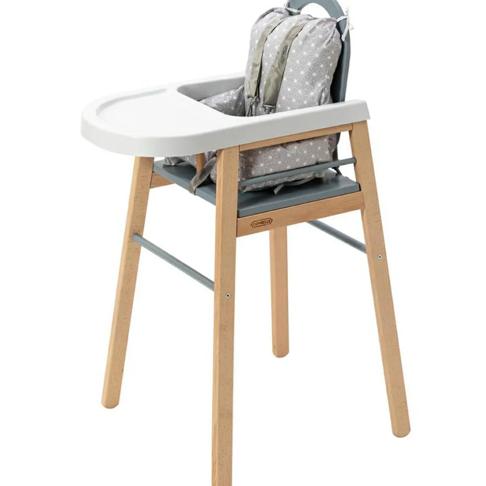 Chaise haute fixe Lili hybride bleu gris