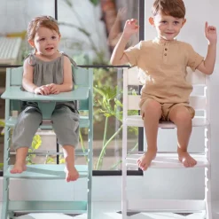 Chaise haute Syt évolutive avec tablette blanche