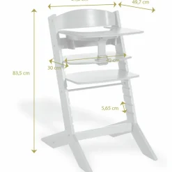 Chaise haute Syt évolutive avec tablette blanche