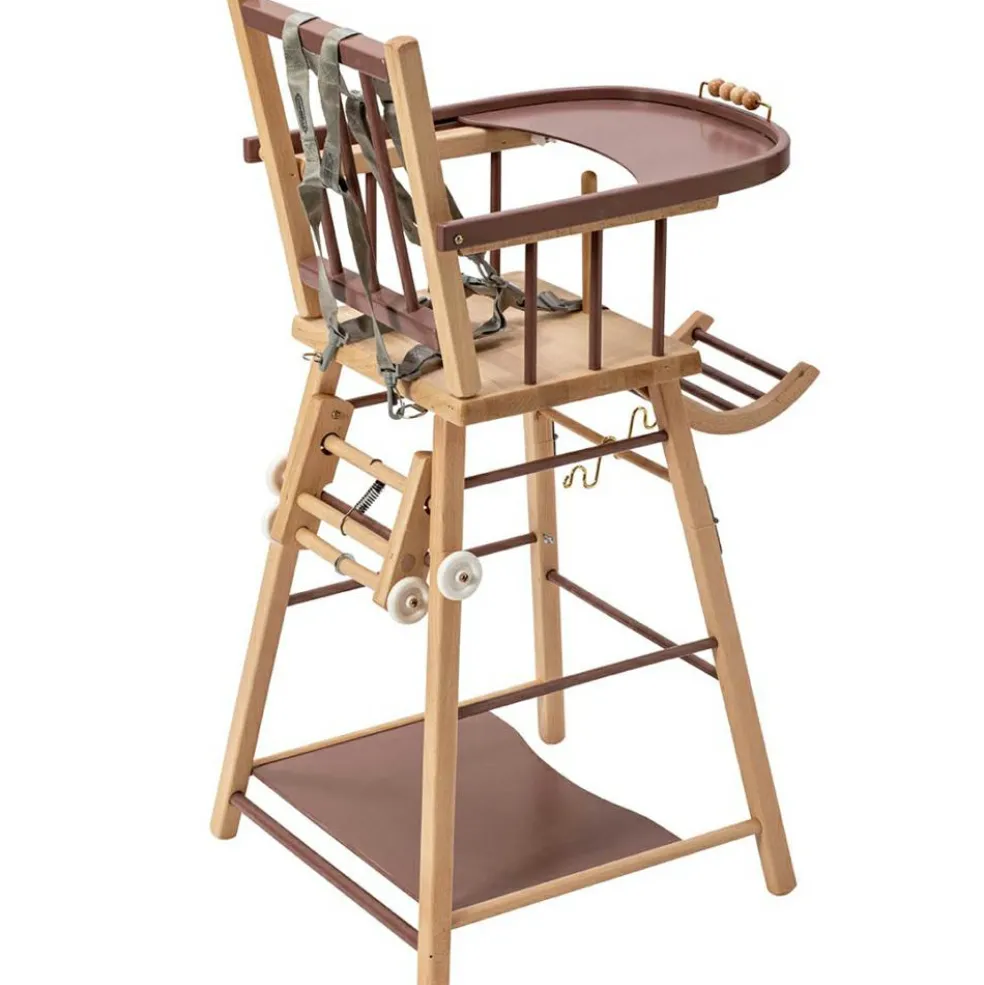 Chaise haute transformable Marcel hybride vieux rose
