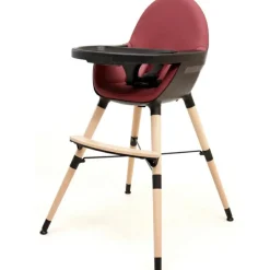 Chaise haute évolutive Confort noir et bordeaux
